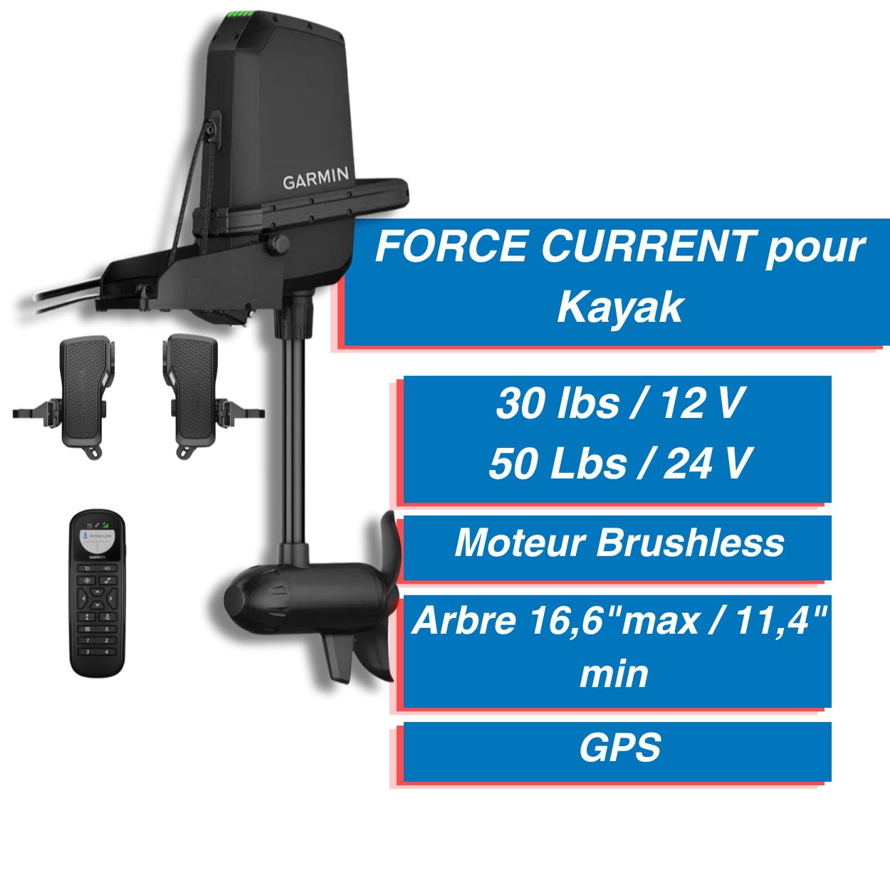 Moteur électrique Garmin Force Current pour Kayak