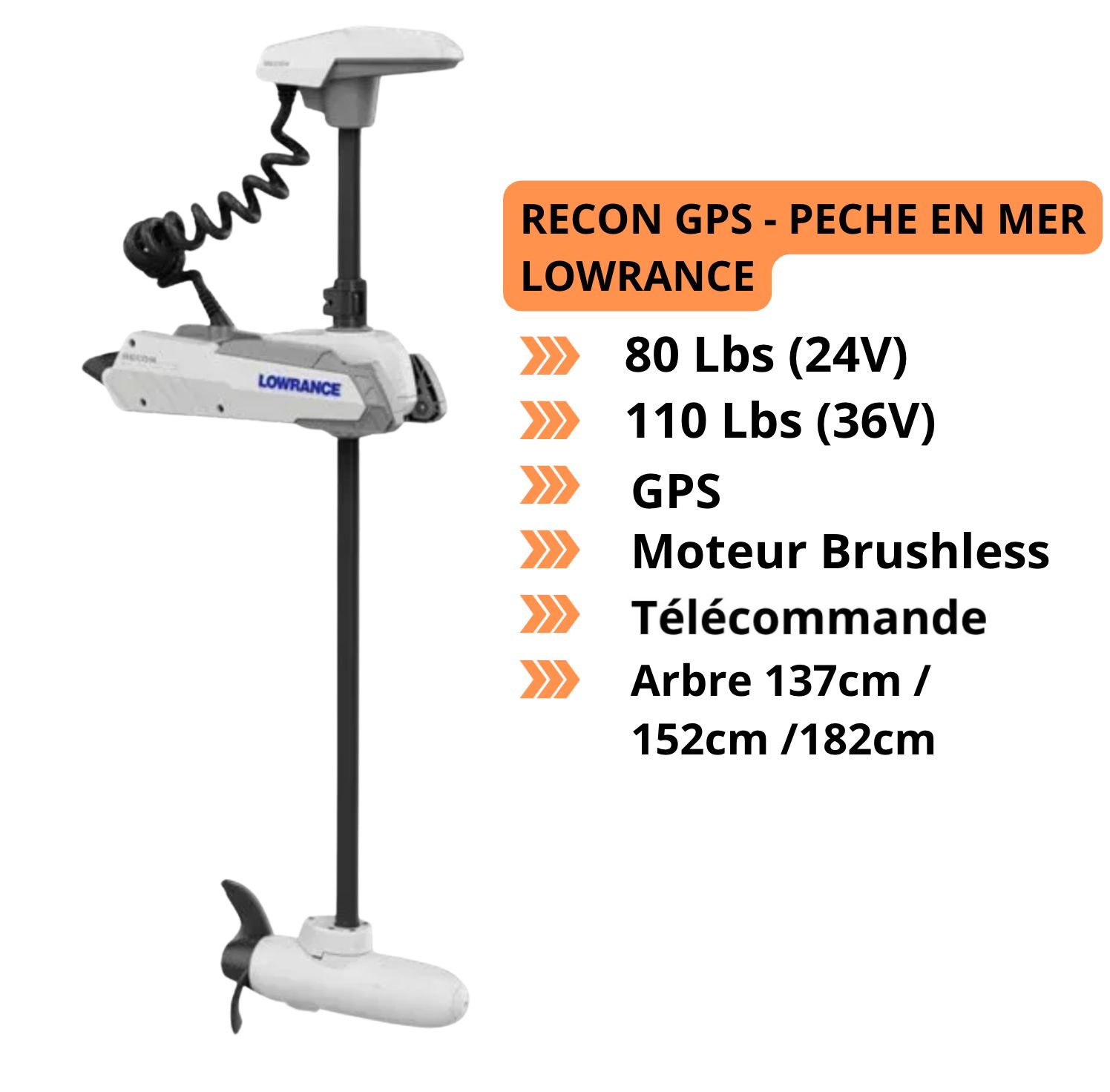 Moteur avant RECON GPS  - PECHE EN MER - LOWRANCE