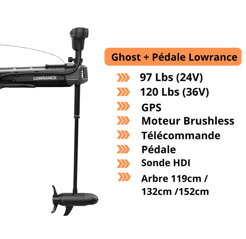 Moteur avant Ghost + Pédale Lowrance