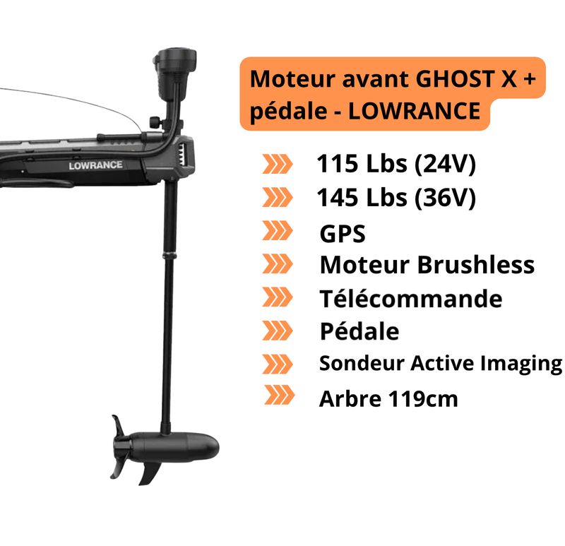 Moteur avant GHOST X + pédale - LOWRANCE