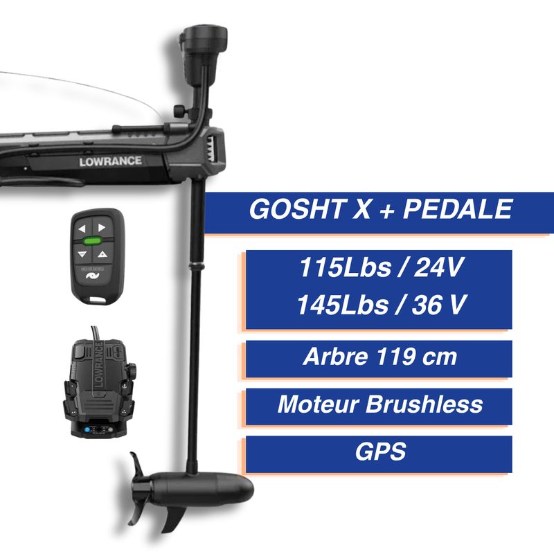 Moteur avant GHOST X + pédale - LOWRANCE