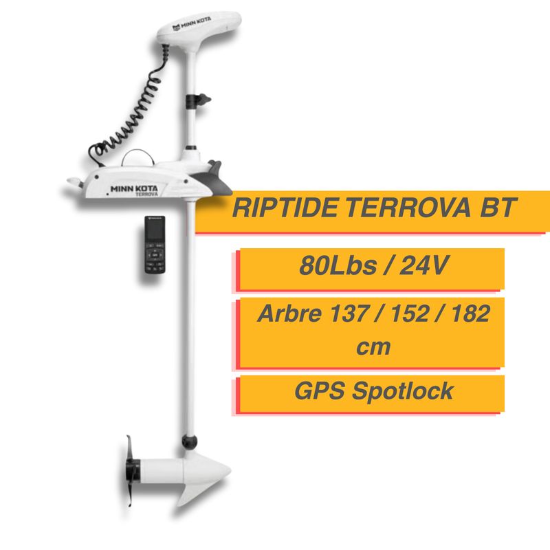 Moteur électrique Minn Kota  RIPTIDE TERROVA BT - GPS - 80 Lbs - 24 V