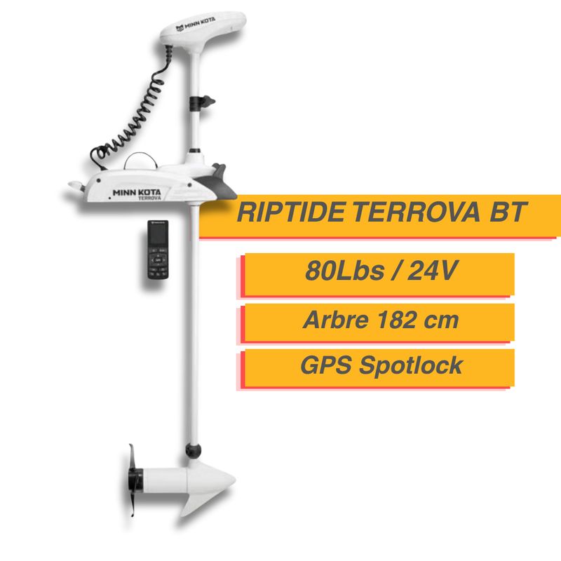 Moteur électrique Minn Kota  RIPTIDE TERROVA BT - GPS - 80 Lbs - 24 V