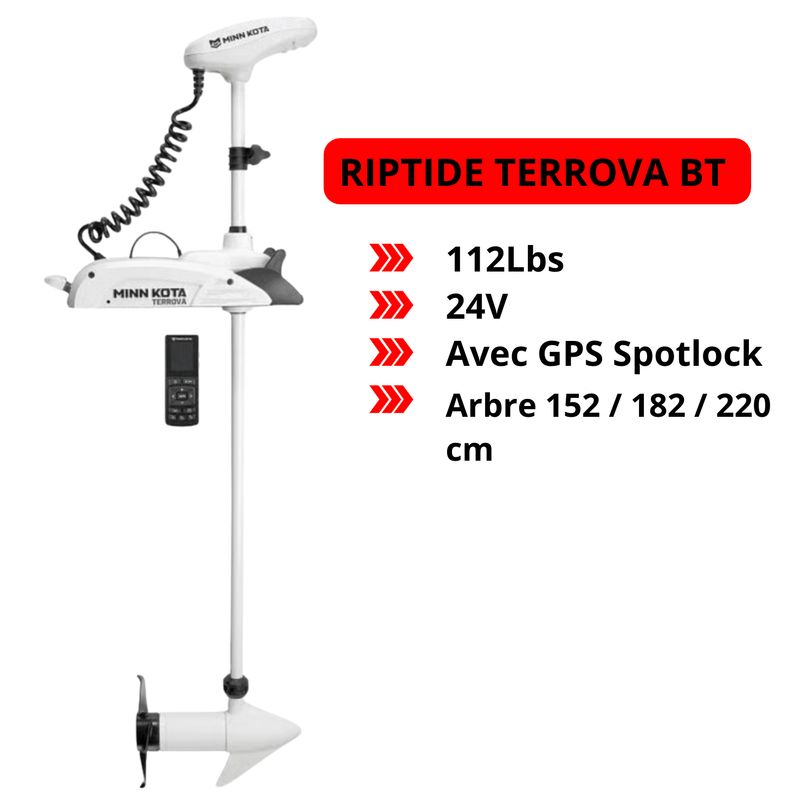 Moteur électrique Minn Kota  RIPTIDE TERROVA BT - GPS - 112 Lbs - 24 V