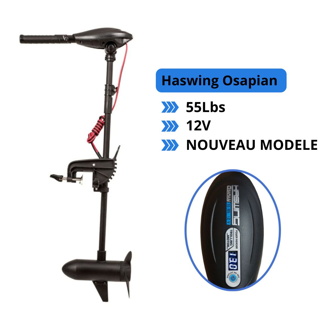 Moteur électrique Haswing Osapian - 55 Lbs - 12 V 2026