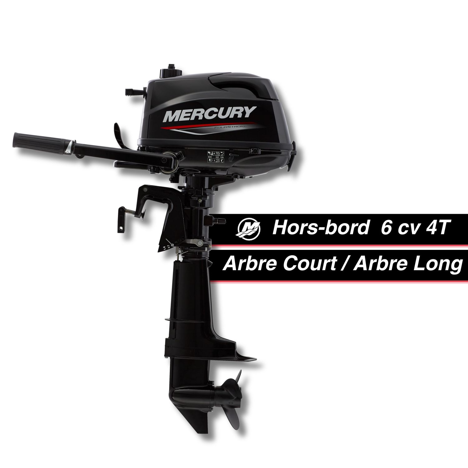 Moteur thermique hors-bord Mercury  6 cv - 4T - barre franche