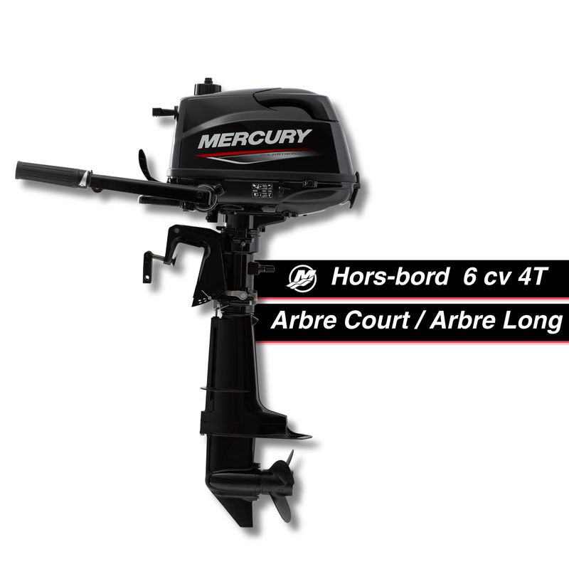 Moteur thermique hors-bord Mercury  6 cv - 4T - barre franche