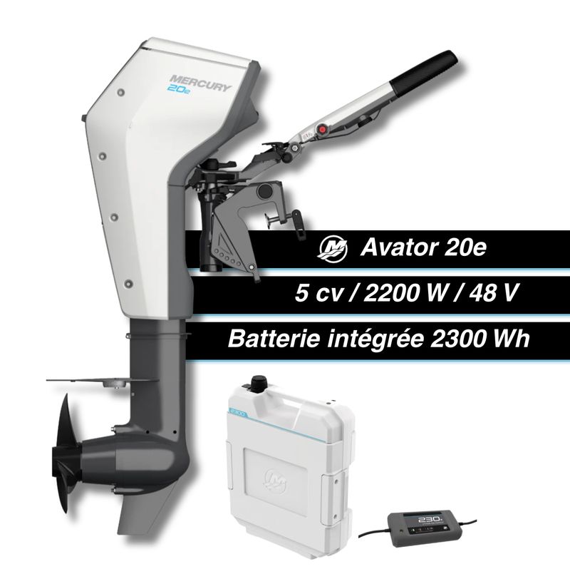 Moteur Électrique Mercury Avator 20E - barre franche