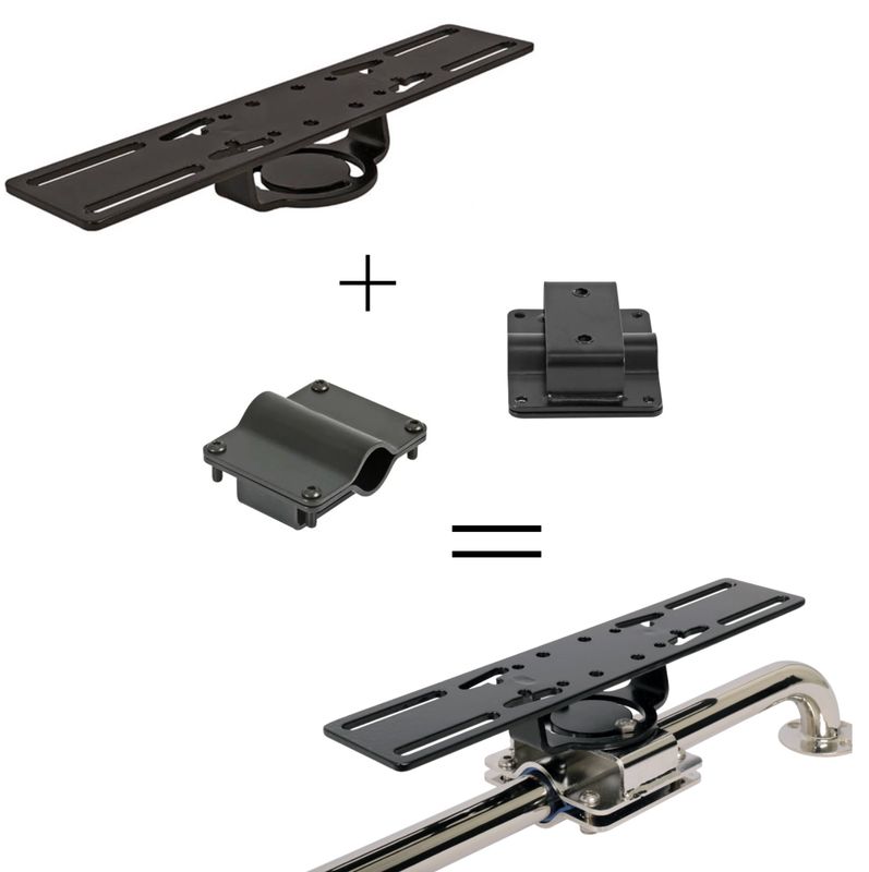 Pack support écran GPS/sondeur (7 à 15 pouces) + bride noir Ø22 à 35 Seanox by Amiaud