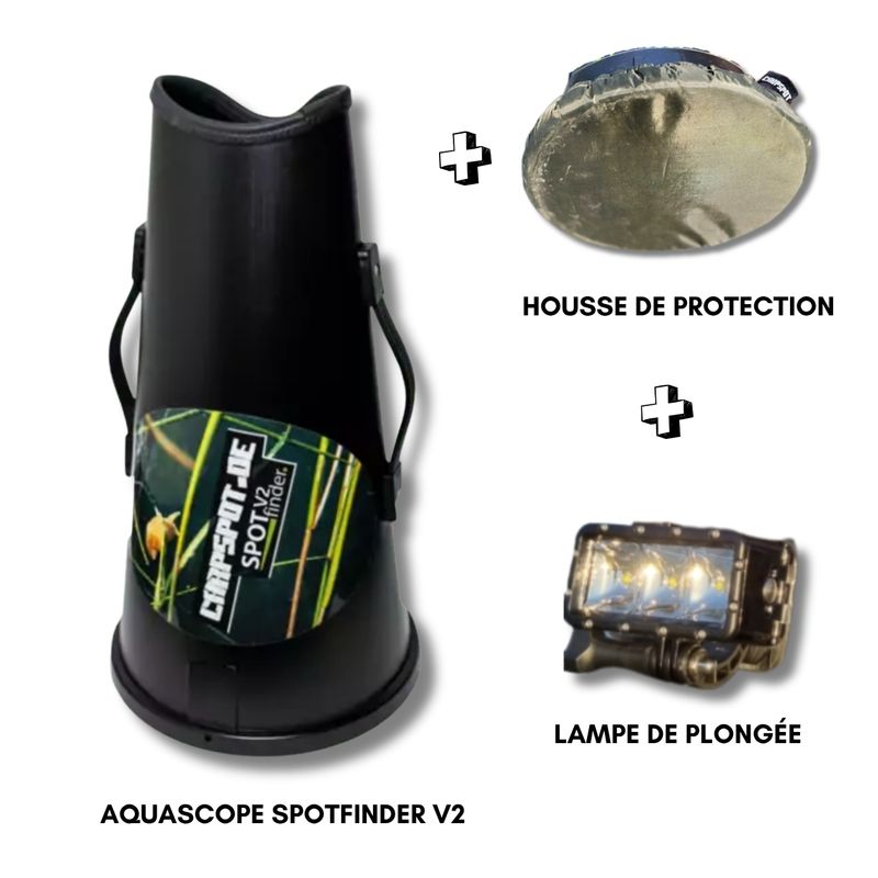 Aquascope Spotfinder V2 + housse de protection + lampe de plongée -  Carpspot
