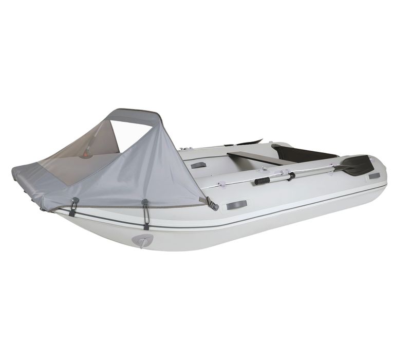 Dodger gris avec vitre pour bateau pneumatique Catamaran