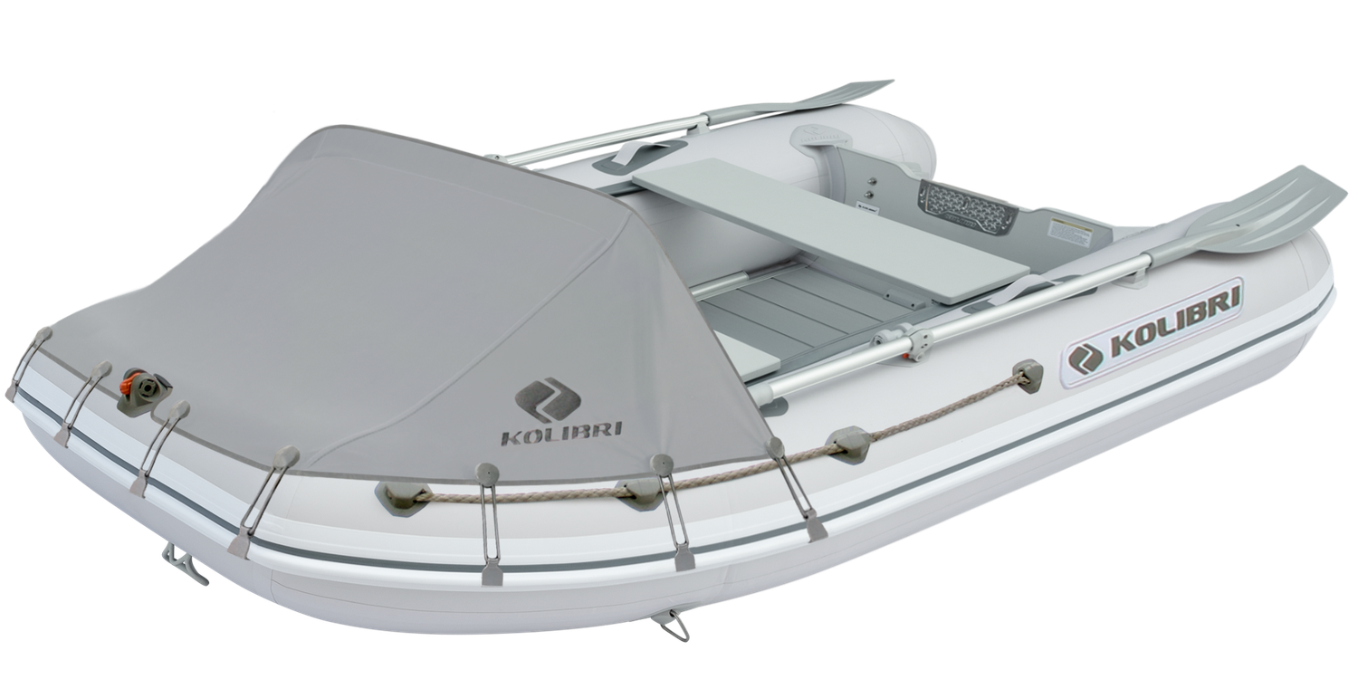 Dodger gris pour bateau pneumatique