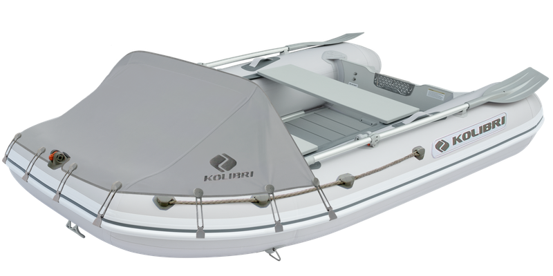Dodger gris pour bateau pneumatique