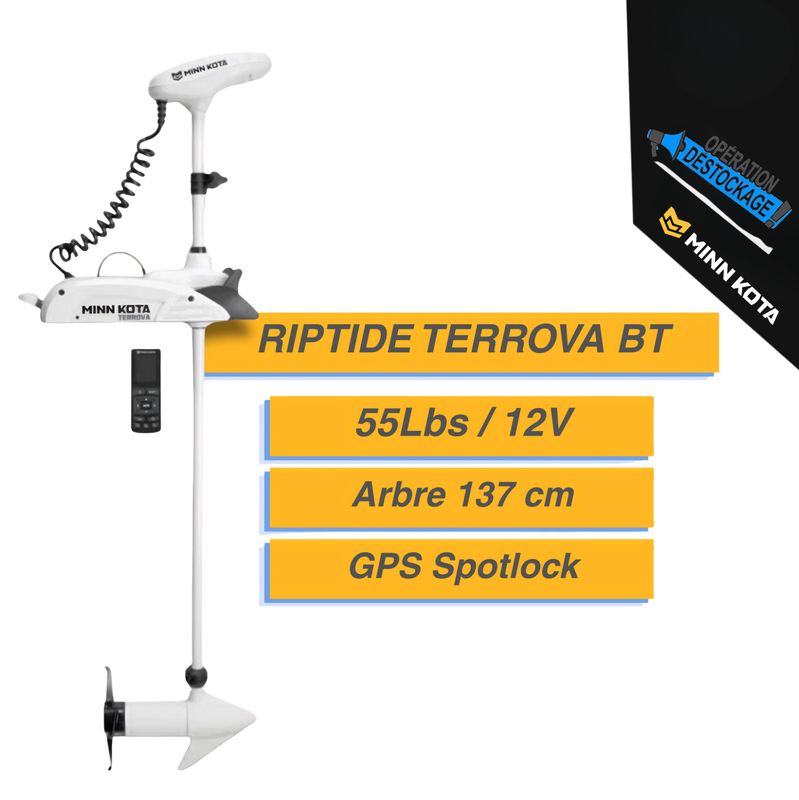 Moteur électrique Minn Kota  RIPTIDE TERROVA BT - GPS - 55 Lbs - 12 V