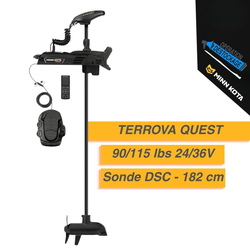 Moteur électrique Minn Kota TERROVA QUEST-90/115 lbs-24/36V-Sonde DSC-182 cm