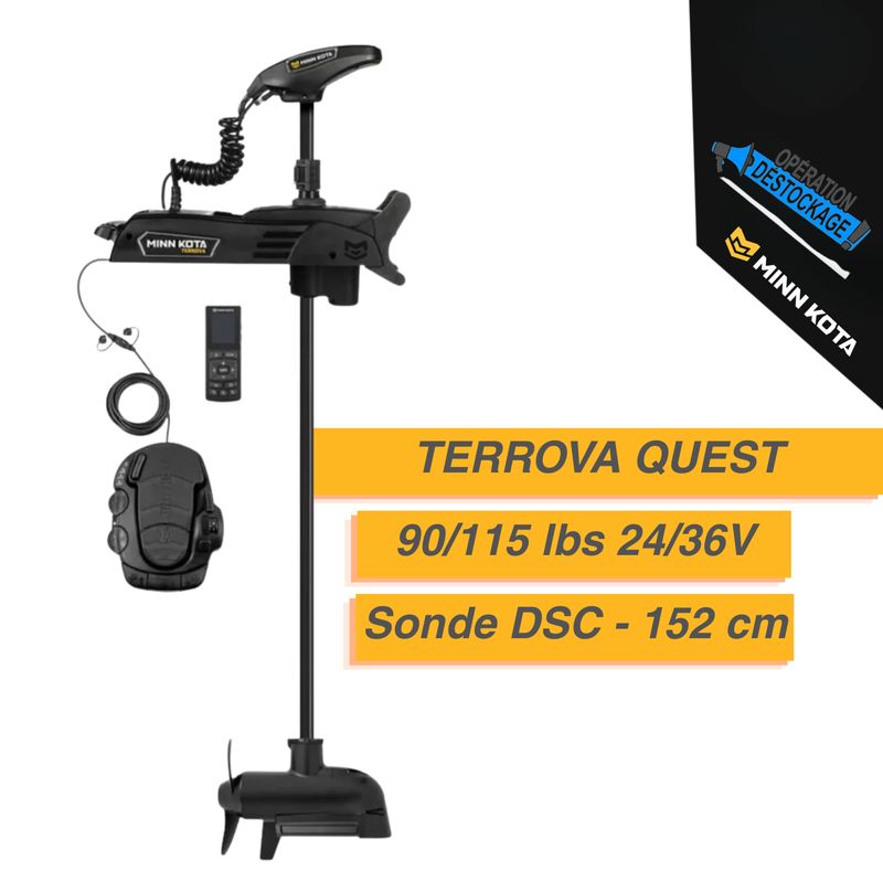 Moteur électrique Minn Kota TERROVA QUEST-90/115 lbs-24/36V-Sonde MSI+-152 cm