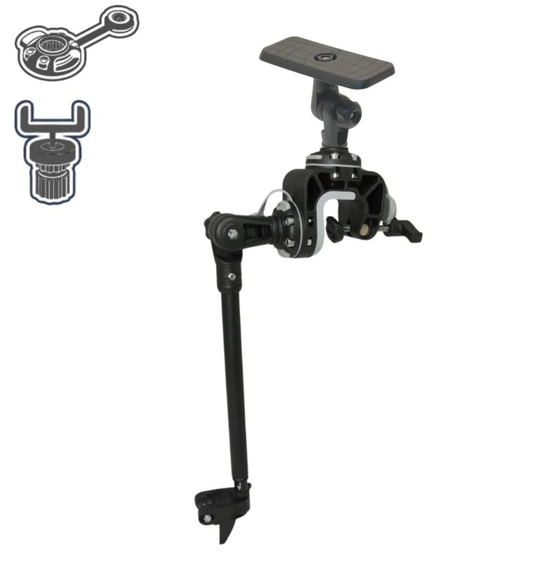 Support échosondeur avec tablette rectangulaire orientable | Fasten Borika