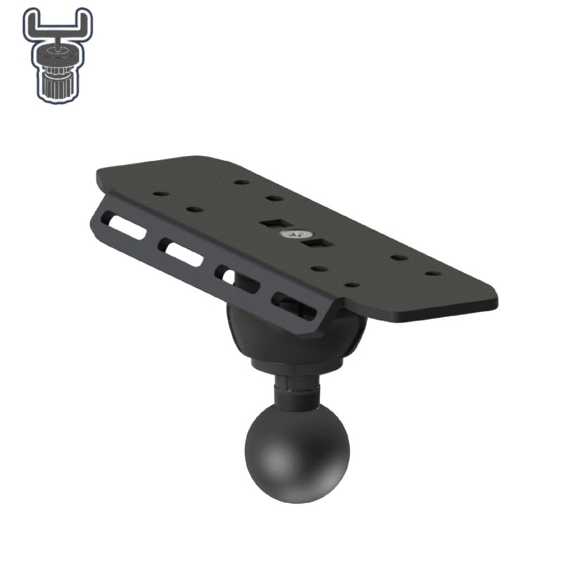 Tablette rectangulaire en aluminium avec rotule | Fasten Borika