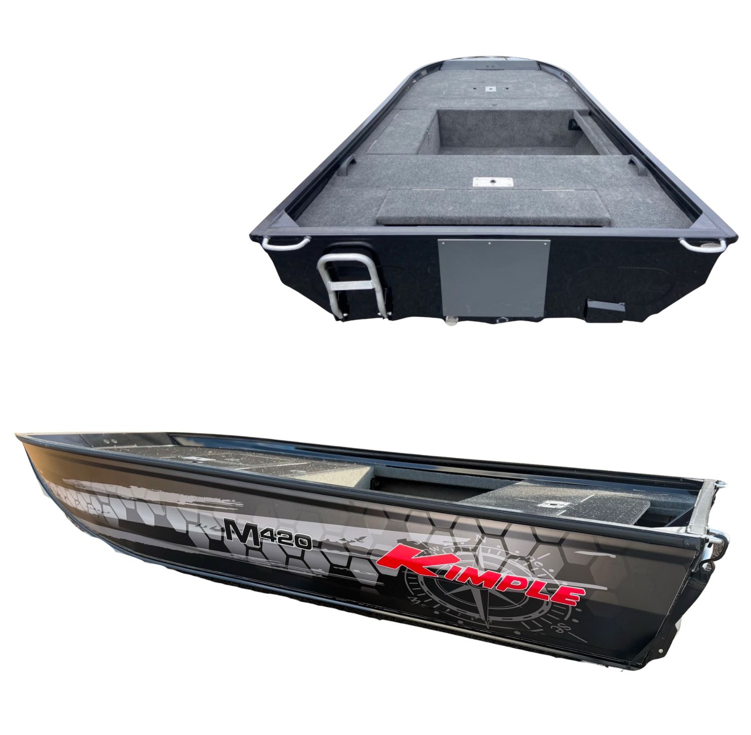 Barque KIMPLE Streamer 420 MS | Finition Peinture noir + Kit deco