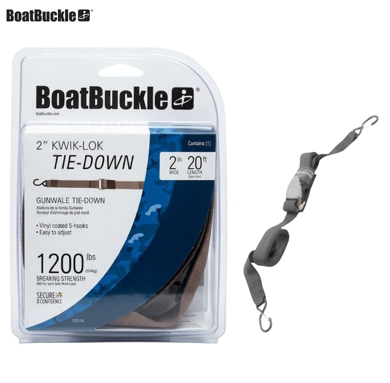 Sangle d’arrimage pour plat-bord – 52 mm × 600 cm – Résistance à la rupture 550 kg – À l’unité | BoatBuckle