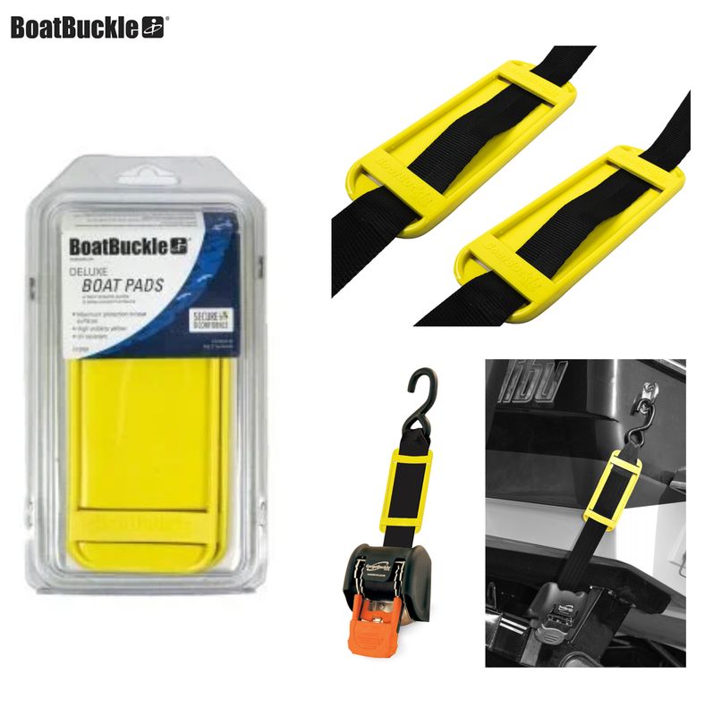 Lot de 2 coussinets de protection pour sangles d’arrimage – Petit modèle – 52 mm – Jaune | BoatBuckle