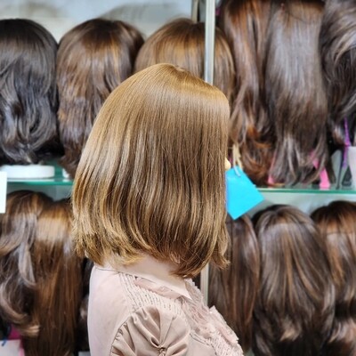 פאה קאסטם מחודשת שיער טבעי,ייבוש טבעי.יד שניה המצב טוב #2016