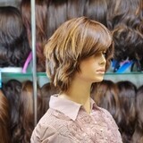 פאה קצרה יד שניה מחודשת קאסטם שיער טבעי במצב טוב שמורה #1966