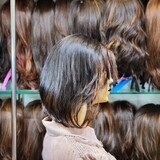 פאה קצרה יד שניה מחודשת קאסטם שיער טבעי במצב טוב שמורה #1302