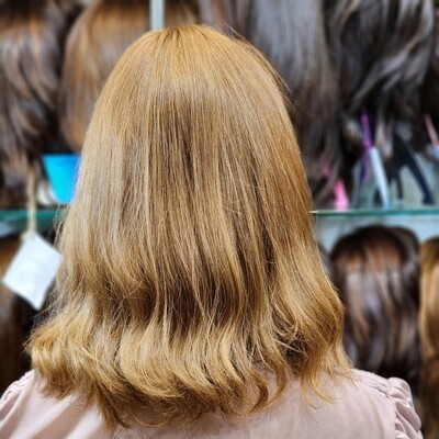 פאה פרונט לייס צבע ג'ינגי בלונד קאסטם חדשה שיער אירופאי ישראלי ייבוש טבעי בלי פוני #2838