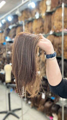 טופר סקין,תוספת שיער עם קליפסים,שיער טבעי ,דק,לא מעובד,מחודשת,#3250