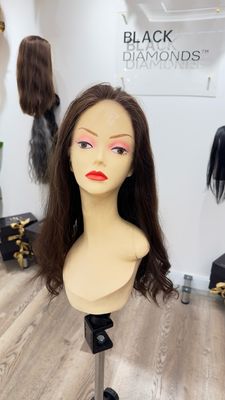 פאה חדשה טופ לייס Top Lace ארוכה,שיער גלי-חלק עם נפח טבעי,צבע שטני,קאסטם,עבודת יד,שיער ישראלי,ביטולי ,לא מעובד #3491