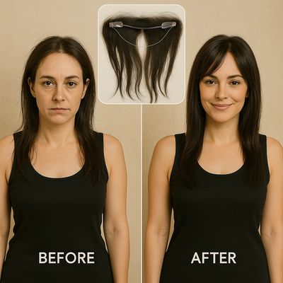 POWER LACE HAIR תוספת שיער, פרונט לייס יוקרתית לאזורי מצח, פוני ואוזניים כיסוי מושלם. חיבור בלתי נראה. לנשים עם הידללות – זה הפתרון שלך