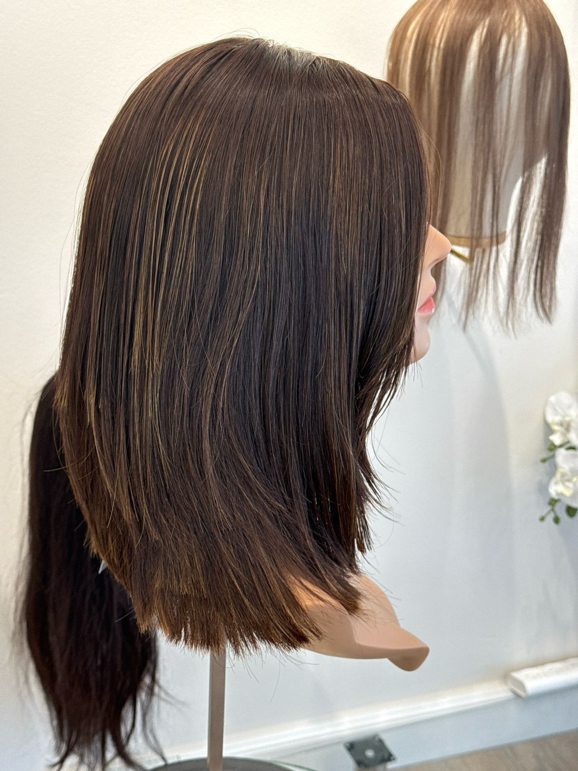 פאה חדשה טבעית מעוצבת עד הכתפיים צבע חום #3566