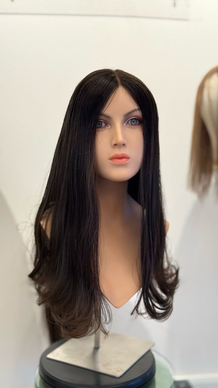 פאה טופ לייס חדשה ארוכה קאסטים שיער ברזילאי,ייבוש טבעי #3875R