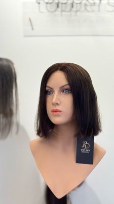 פאה חדשה אם לייס בלי פוני,שיער ברזילאי,קאסטם עבודת יד #3569