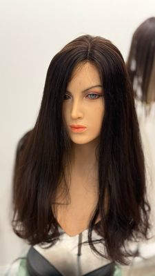 פאה טופ לייס ארוכה צבע כהה שחור שיער טבעי #3590