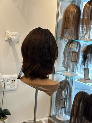 פאה מחודשות במצב  כחדש.שיער  טבעי ,צבע חום כהה #3608