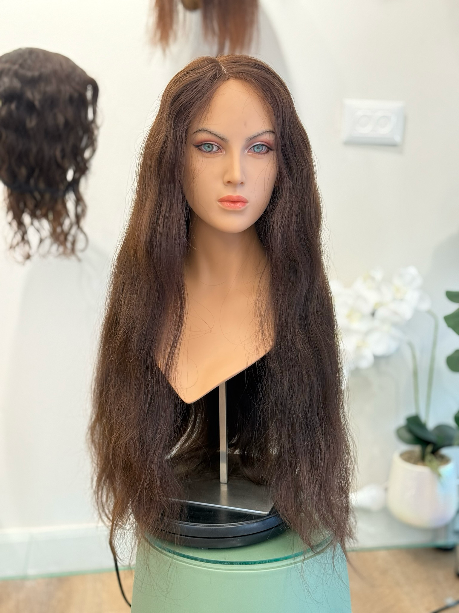 פאה ארוכה מאוד ,טופ לייס,מחודשת ,שיער טבעי #3617