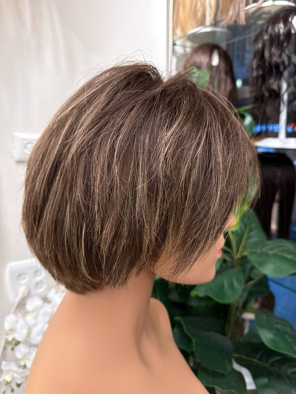 פאה טבעית טופ לייס חדשה קצרה #3618