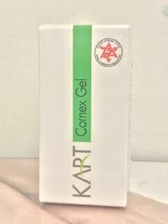 אריזת KART Cornex Gel לבנה עם פס ירוק, ובצד השני הוראות ברוסית