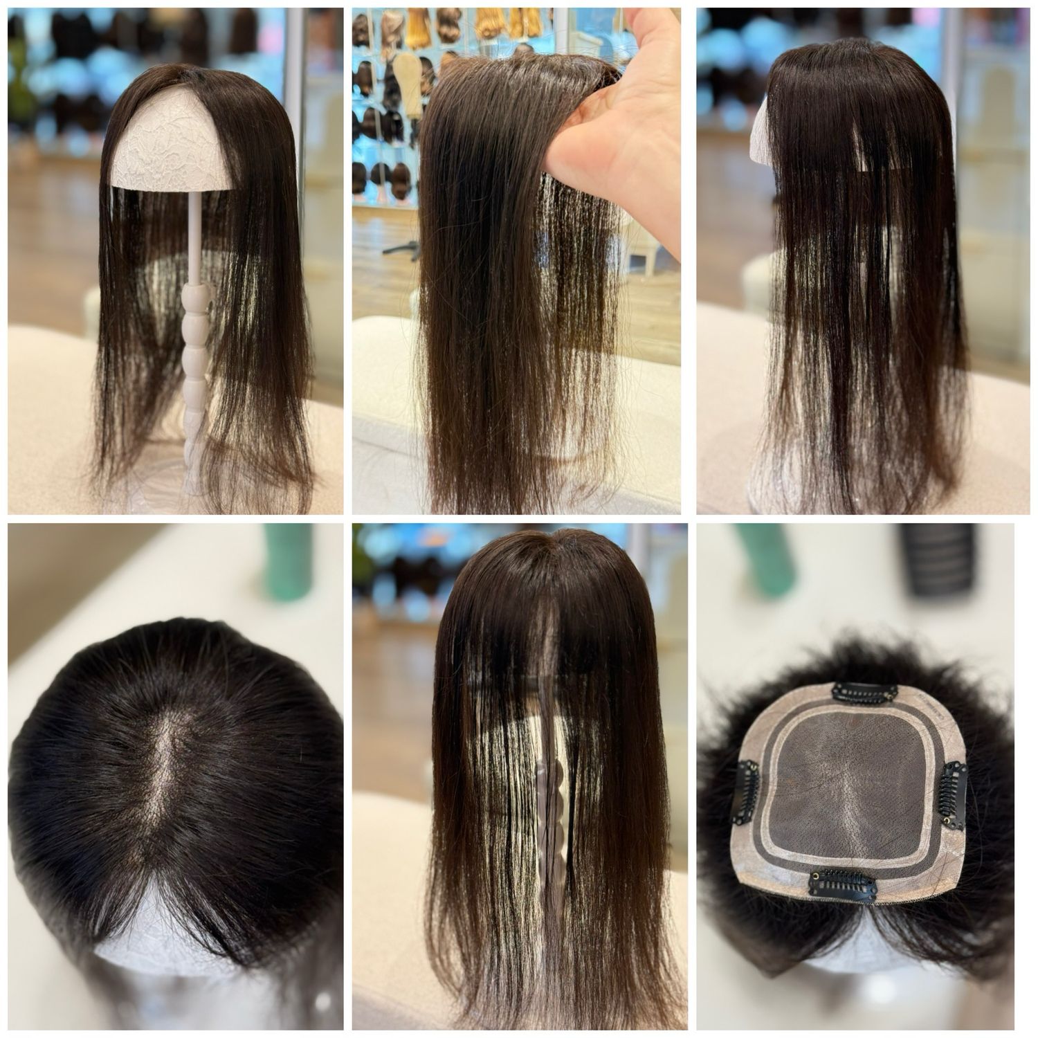 Topper premium à clips – 100 % cheveux naturels non traités #04092