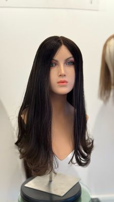 פאת טופ לייס חדשה משיער טבעי ברזילאי קאסטם – ארוכה וגלית #3875R