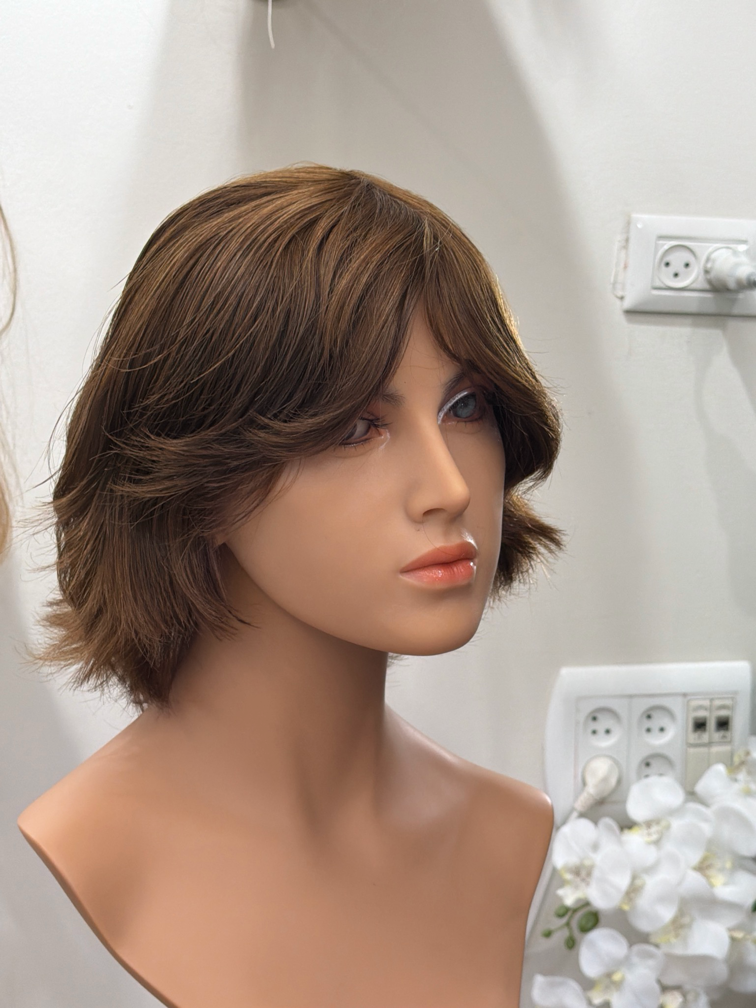 פאה חדשה טבעית , סקין שבלול ,מעוצבת #3645