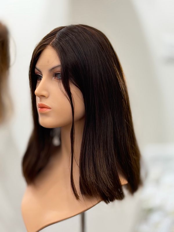 פרץ פרונט לייס קאסטם שיער טבעי בלי פוני אורך יחיד #3640