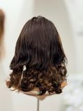 פאה טבעית קאסטם עבודת יד ייבוש טבעי ,שיער מתולתל 3646#