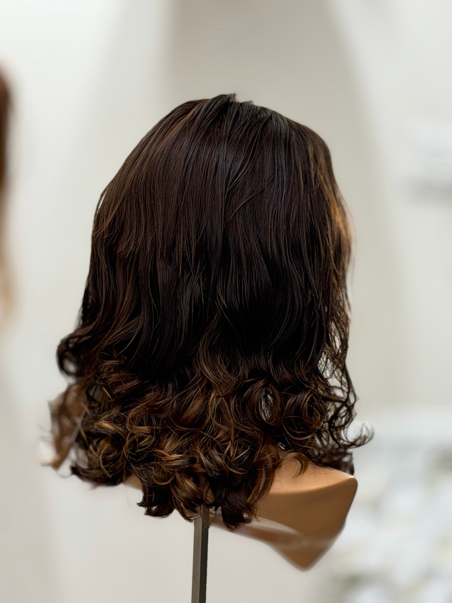 פאה טבעית קאסטם עבודת יד ייבוש טבעי ,שיער מתולתל 3646#