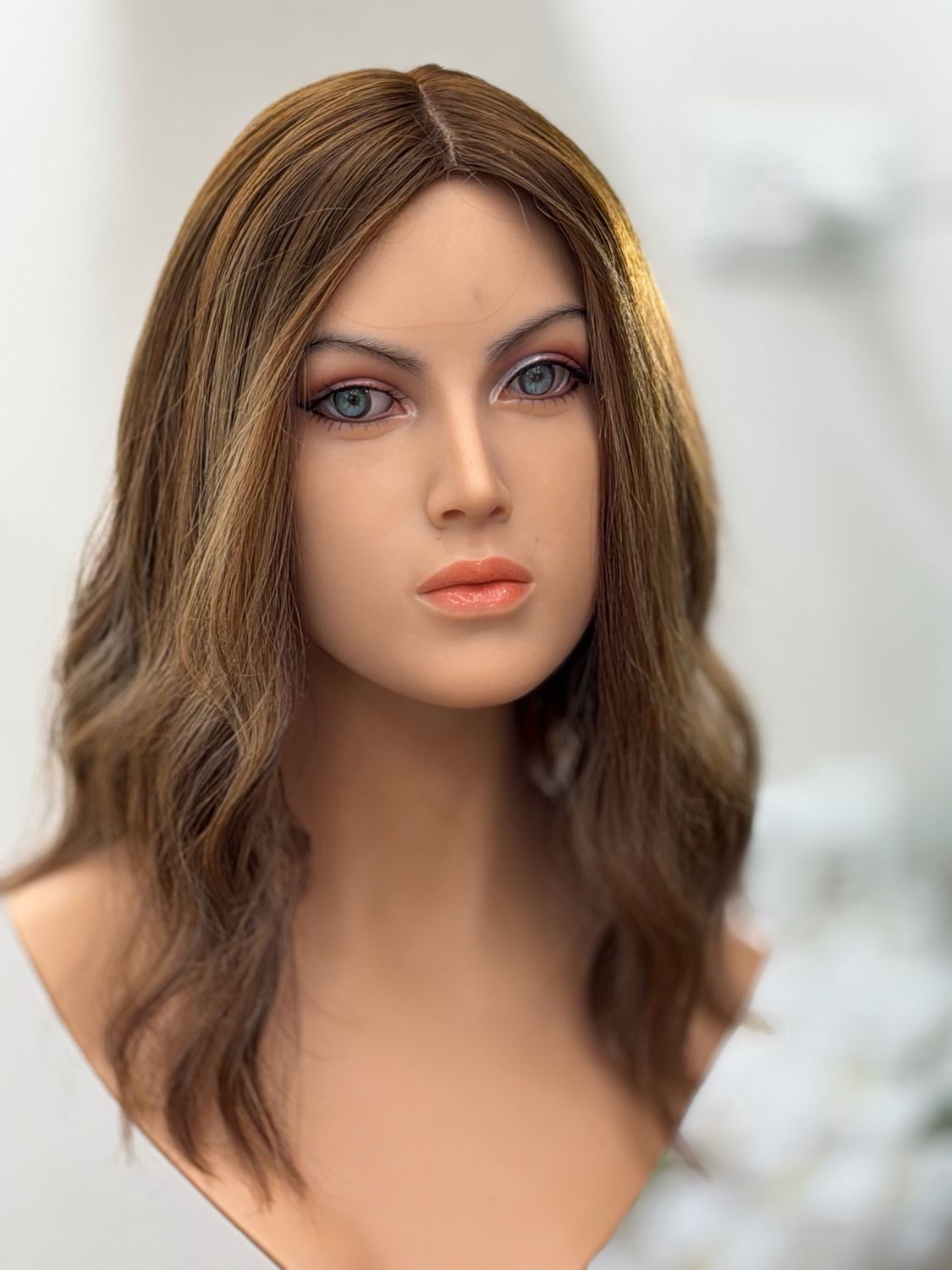 פאה טבעית מחודשת כחדשה אורך יחיד עם גוונים #3642