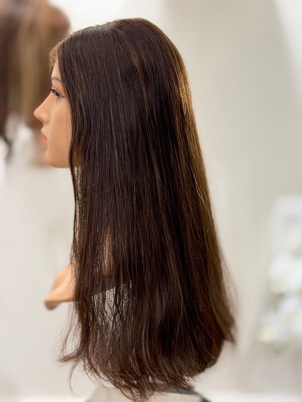 פאה טופ לייס ארוכה טבעית,שיער חלק #3638,מחודשת יד שניה