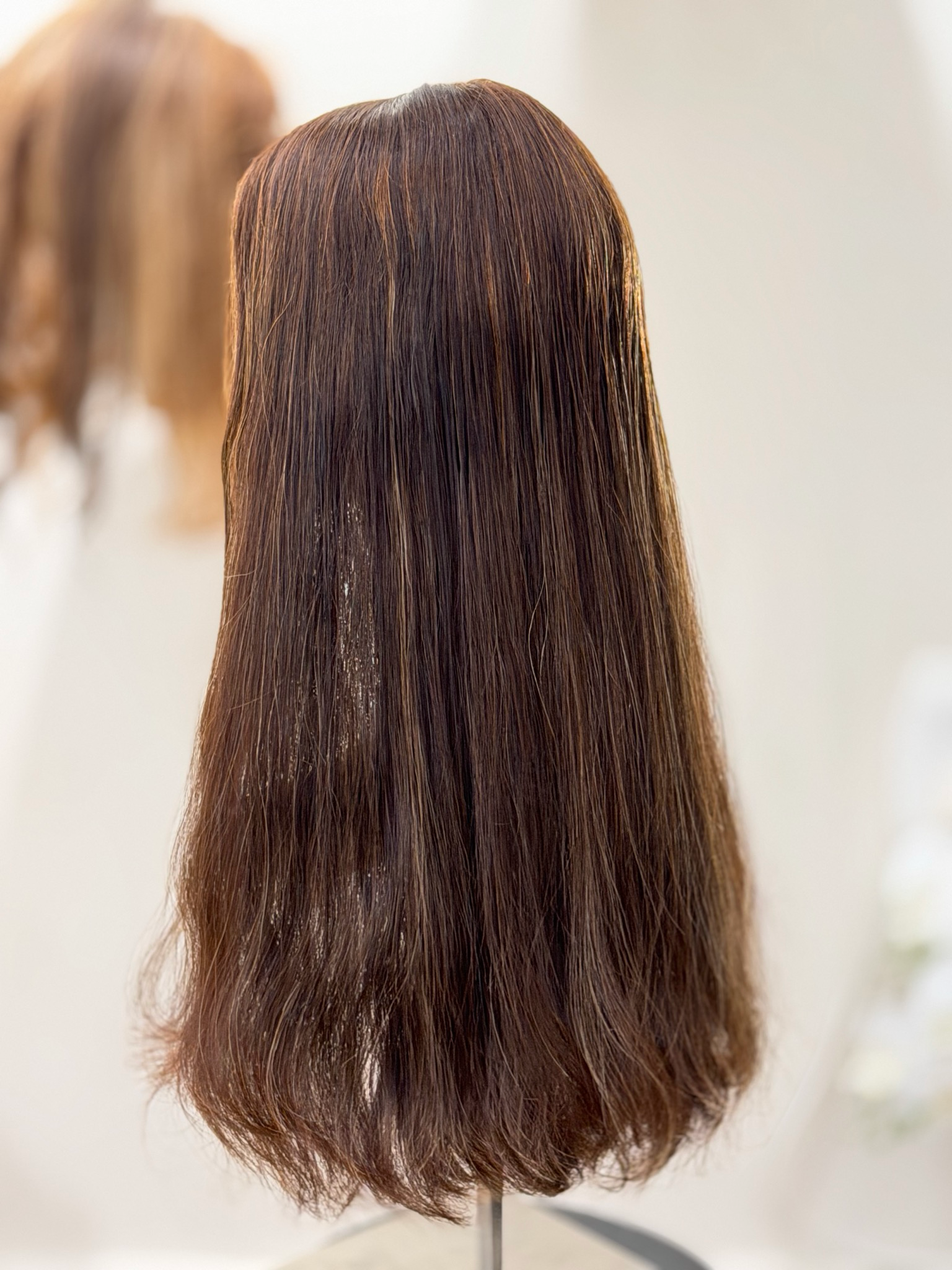 פאה טופ לייס ארוכה טבעית,שיער חלק #3638,מחודשת יד שניה