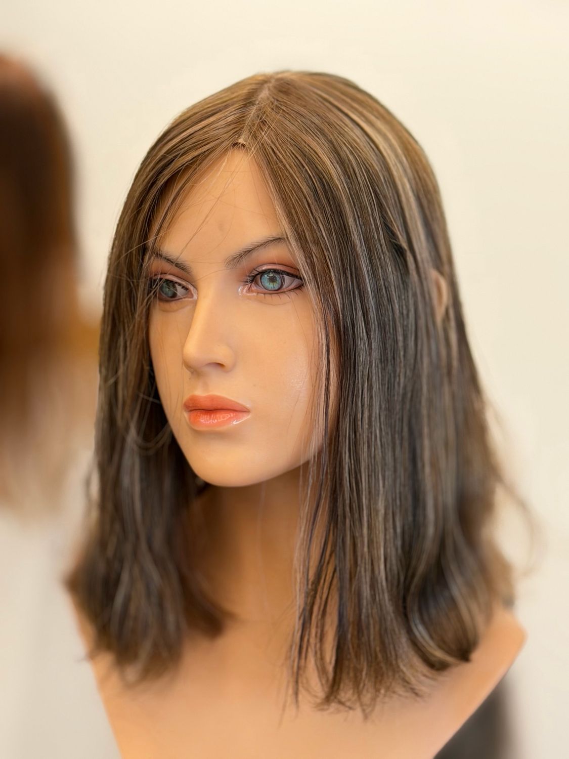 פאה מחודשת יד 2 שיער טבעי ,אורך יחיד,סקין,מצב טוב #3666#